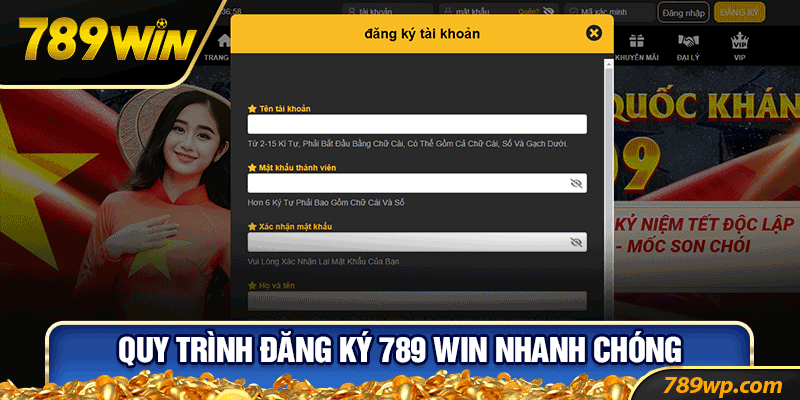 Quy trình đăng ký 789 win nhanh chóng